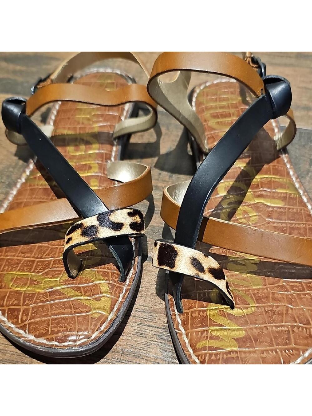 Sam Edelman Leopard Print Sandals - Picture 2 of 8